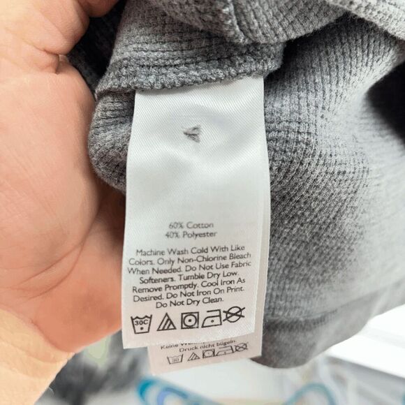 Eddie Bauer Mens Large Button Pullover Sweater Waffle Weave Blend Long Sleeve - Picture 4 of 5